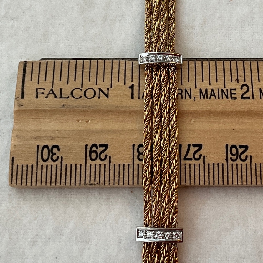 TIFFANY & CO. Vintage 18k Gold & Diamond Rope Bracelet - Picture 10 of 13